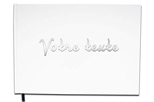 UTTSCHEID Livre d'or Texte personnalisé 1 Ligne - Anniversaire, Souvenir, Cadeau - Lettres chromées ou dorées - 100 Pages