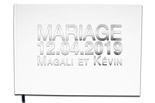UTTSCHEID Livre d'or Mariage Personnalisé - Lettres chromées ou dorées -100 Pages - Qualité Premium