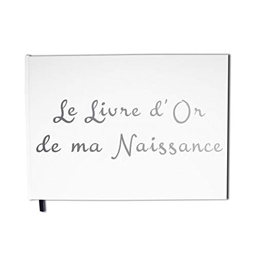 UTTSCHEID Livre d'or de ma Naissance - Format A4 Paysage - Couverture Mate, Lettres chromées -100 Pages - Qualité Premium