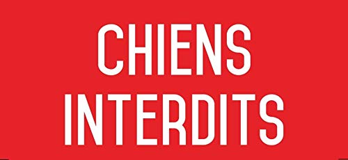Autocollant vinyl - Chiens interdits - L.200 x H.100 mm