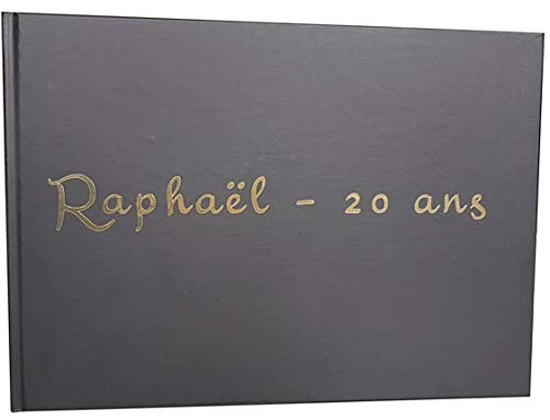 UTTSCHEID Livre d'or Texte personnalisé 2 Lignes - Anniversaire, Souvenir, Cadeau - Lettres chromées ou dorées - 100 Pages