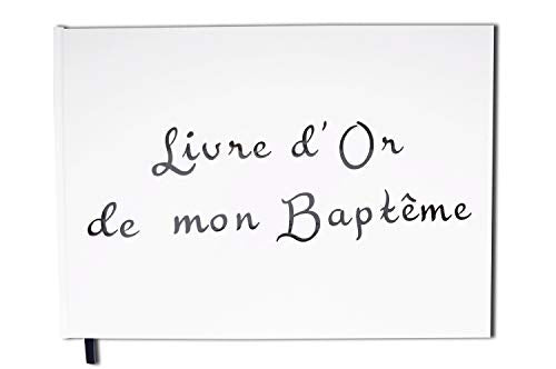 UTTSCHEID Gamme Livre d'or baptême - Paysage - Couverture Mate, Lettres chromées -100 Pages - Qualité Premium