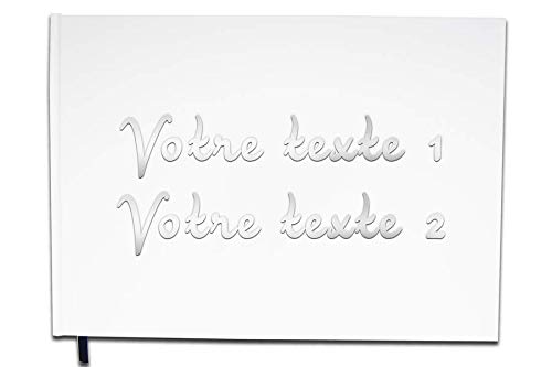 UTTSCHEID Livre d'or Texte personnalisé 2 Lignes - Anniversaire, Souvenir, Cadeau - Lettres chromées ou dorées - 100 Pages