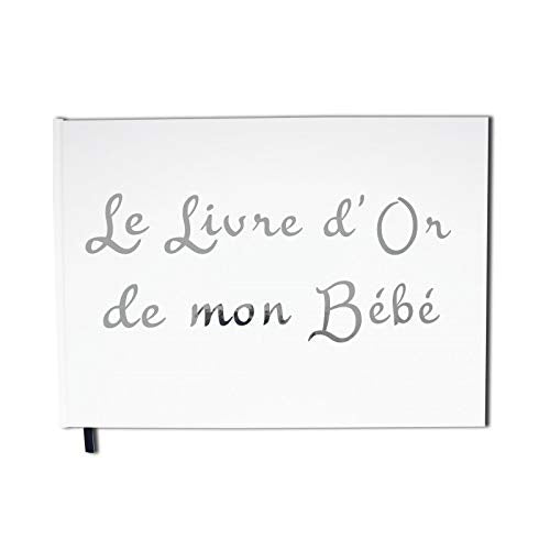 UTTSCHEID Livre d'or de Mon bébé - Format A4 Paysage - Couverture Mate, Lettres chromées -100 Pages - Qualité Premium