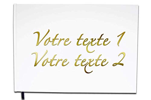 UTTSCHEID Livre d'or Texte personnalisé 2 Lignes - Anniversaire, Souvenir, Cadeau - Lettres chromées ou dorées - 100 Pages