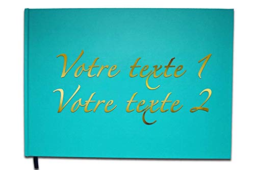 UTTSCHEID Livre d'or Texte personnalisé 2 Lignes - Anniversaire, Souvenir, Cadeau - Lettres chromées ou dorées - 100 Pages