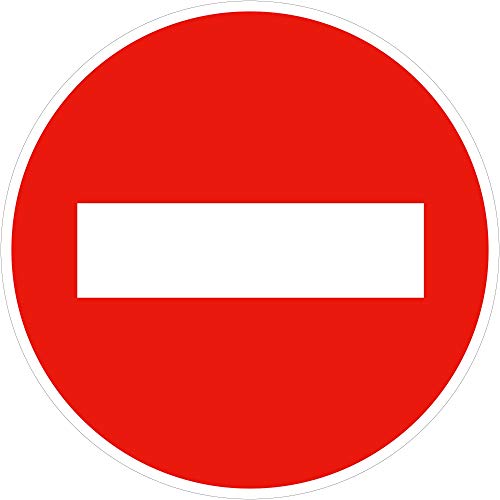 Autocollant vinyl - Panneau de sens interdit - Diamètre de 200 mm