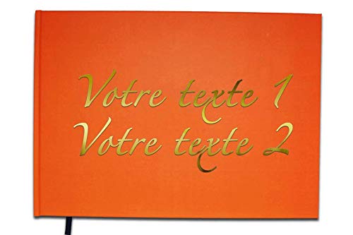 UTTSCHEID Livre d'or Texte personnalisé 2 Lignes - Anniversaire, Souvenir, Cadeau - Lettres chromées ou dorées - 100 Pages