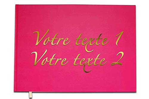 UTTSCHEID Livre d'or Texte personnalisé 2 Lignes - Anniversaire, Souvenir, Cadeau - Lettres chromées ou dorées - 100 Pages