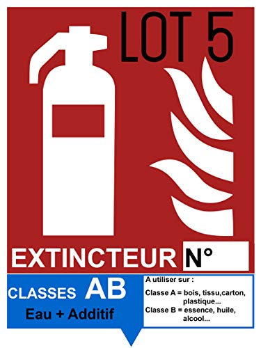 Signalétique extincteur AB Eau + Additif - L.150 x H.200 mm