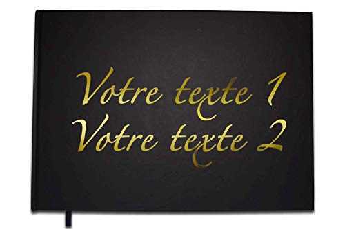 UTTSCHEID Livre d'or Texte personnalisé 2 Lignes - Anniversaire, Souvenir, Cadeau - Lettres chromées ou dorées - 100 Pages
