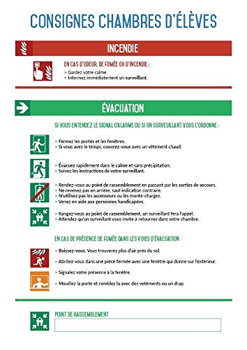 Autocollant vinyl - Consignes chambre d'élèves - L.200 x H.300 mm
