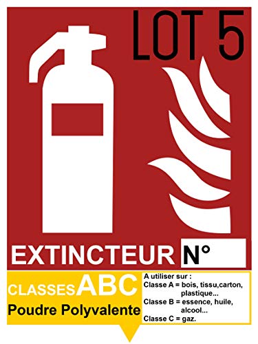 Autocollant vinyl - Autocollant vinyl - Signalétique extincteur ABC Poudre Polyvalente - L.150 x H.200 mm