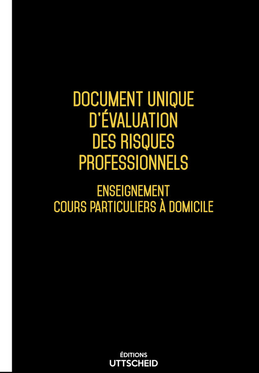 Document unique d'évaluation des risques professionnels métier (Pré-rempli) : Enseignement, cours particuliers à domicile - 2025