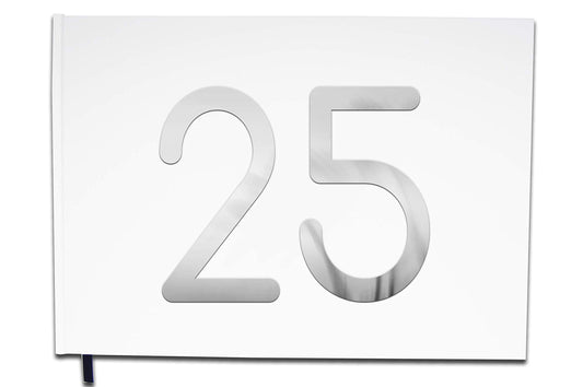 UTTSCHEID Livre d'or 25 Ans - Anniversaire, Mariage, Retraite - Lettres chromées -100 Pages - Qualité Premium Blanc Pur
