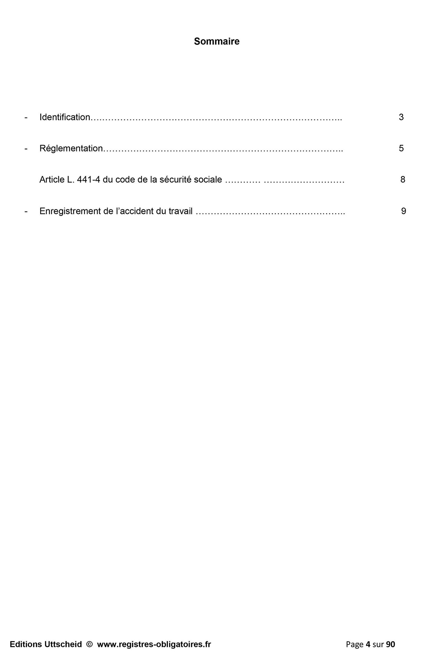 Registre des accidents du travail de 90 pages - Version 2025 - UTTSCHEID