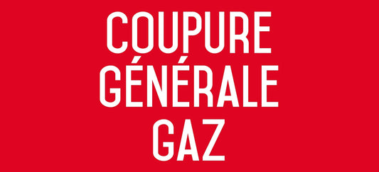Autocollant vinyl - Coupure générale gaz - L.200 x H.100 mm