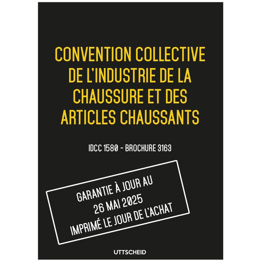 Convention collective de l'industrie de la chaussure et des articles chaussants - Brochure 3163 IDCC 1580 + grille de Salaire - UTTSCHEID