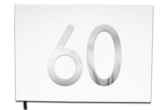 UTTSCHEID Livre d'or 60 Ans - Anniversaire, Mariage, Retraite - Lettres chromées -100 Pages - Qualité Premium Blanc Pur