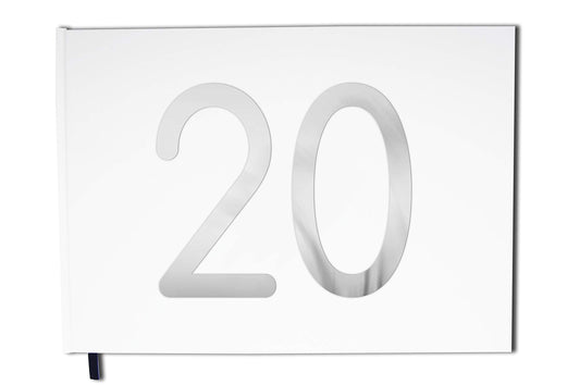 UTTSCHEID Livre d'or Blanc - 20 Ans - Anniversaire, Souvenirs - Paysage - Couverture Mate, Lettres chromées -100 Pages - Qualité Premium