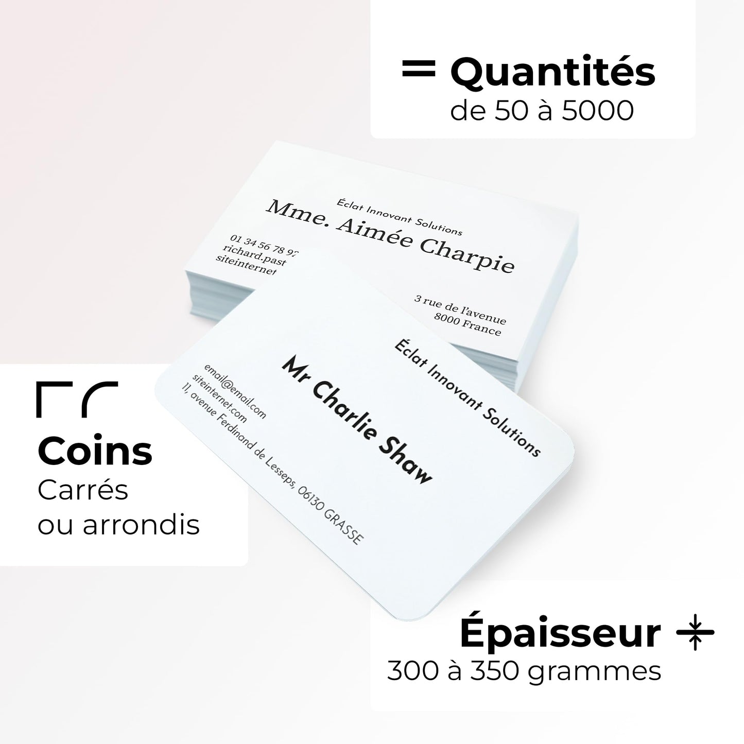 50 à 5000 Cartes de visite personnalisées classiques - UTTSCHEID