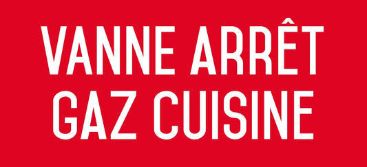 Autocollant vinyl - Vanne arrêt gaz cuisine - L.200 x H.100 mm