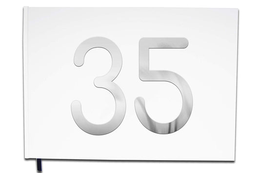 UTTSCHEID Livre d'or 35 Ans - Anniversaire, Mariage, Retraite - Lettres chromées -100 Pages - Qualité Premium Blanc Pur