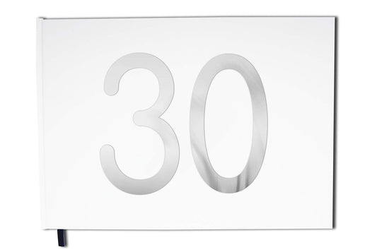 Livre d'or blanc - 30 ans - Anniversaire, souvenirs - Paysage - Couverture mate, lettres chromées -100 pages - Qualité premium