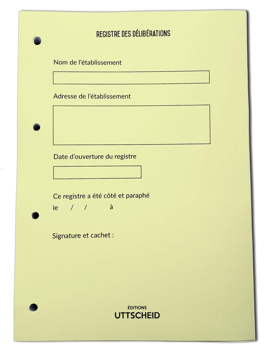 Recharge Classeur des Délibérations 100 feuillets foliotés