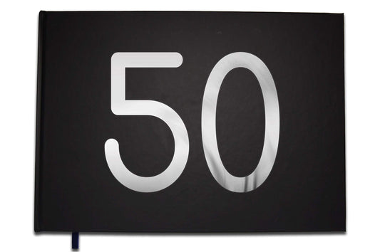 Livre d'or 50 Ans - Anniversaire Souvenirs - Paysage - Couverture Mate Lettres chromées -100 Pages - Qualité Premium - Uttscheid - Noir Carbone