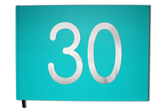 UTTSCHEID Livre d'or Bleu - 30 Ans - Anniversaire, Souvenirs - Paysage - Couverture Mate, Lettres chromées -100 Pages - Qualité Premium