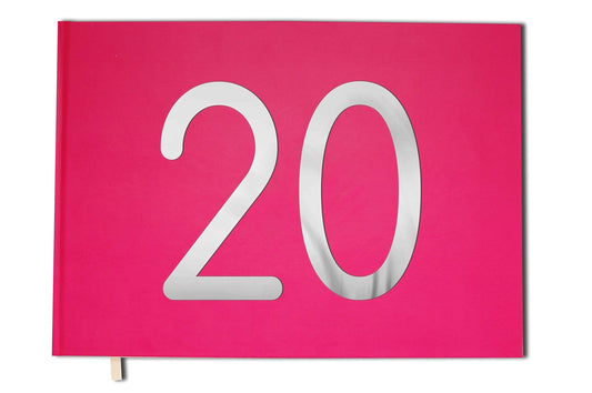 UTTSCHEID Livre d'or Rose - 20 Ans - Anniversaire, Souvenirs - Paysage - Couverture Mate, Lettres chromées -100 Pages - Qualité Premium