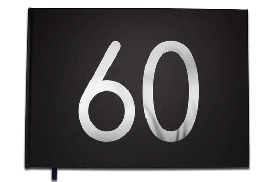 UTTSCHEID Livre d'or 60 Ans - Anniversaire, Mariage, Retraite - Lettres chromées -100 Pages - Qualité Premium Noir Carbone
