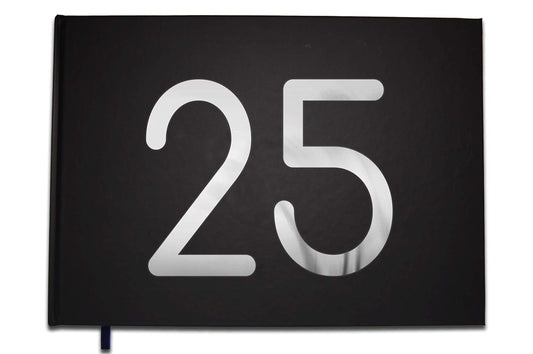 UTTSCHEID Livre d'or 25 Ans - Anniversaire, Mariage, Retraite - Lettres chromées -100 Pages - Qualité Premium Noir Carbone