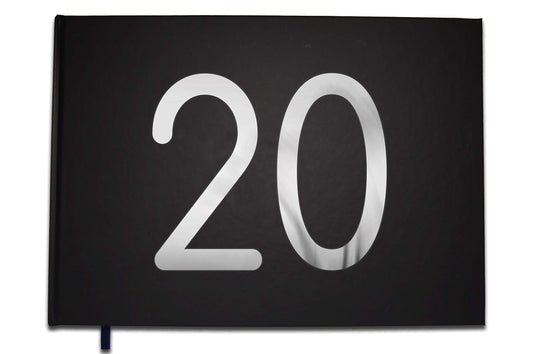 Livre d'or noir - 20 ans - Anniversaire, souvenirs - Paysage - Couverture mate, lettres chromées -100 pages - Qualité premium