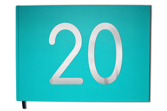 UTTSCHEID Livre d'or Bleu - 20 Ans - Anniversaire, Souvenirs - Paysage - Couverture Mate, Lettres chromées -100 Pages - Qualité Premium