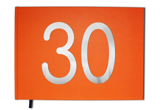 Livre d'or orange - 30 ans - Anniversaire, souvenirs - Paysage - Couverture mate, lettres chromées -100 pages - Qualité premium