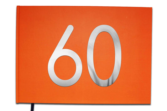 UTTSCHEID Livre d'or 60 Ans - Anniversaire, Mariage, Retraite - Lettres chromées -100 Pages - Qualité Premium Orange Corail