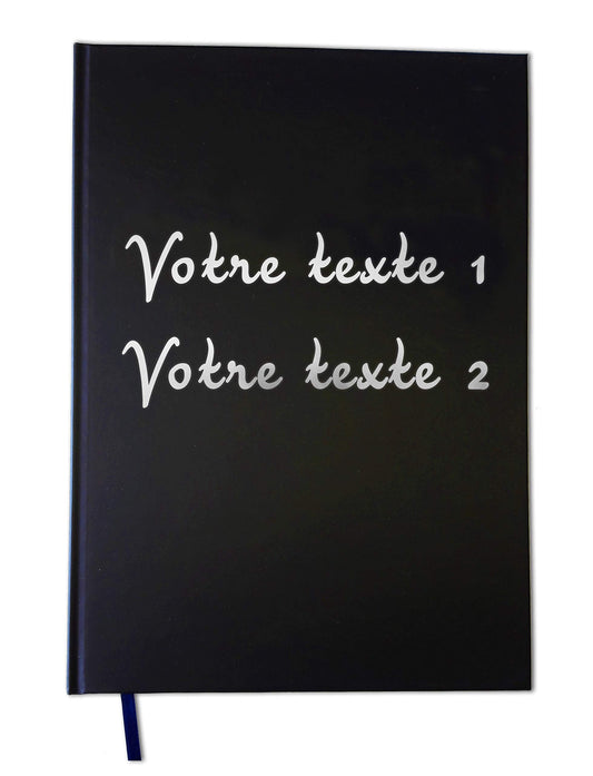 UTTSCHEID Livre d'Or texte personnalisé 2 lignes PORTRAIT- Anniversaire, souvenir, cadeau - Lettres chromées ou dorées - 100 pages - Format A4