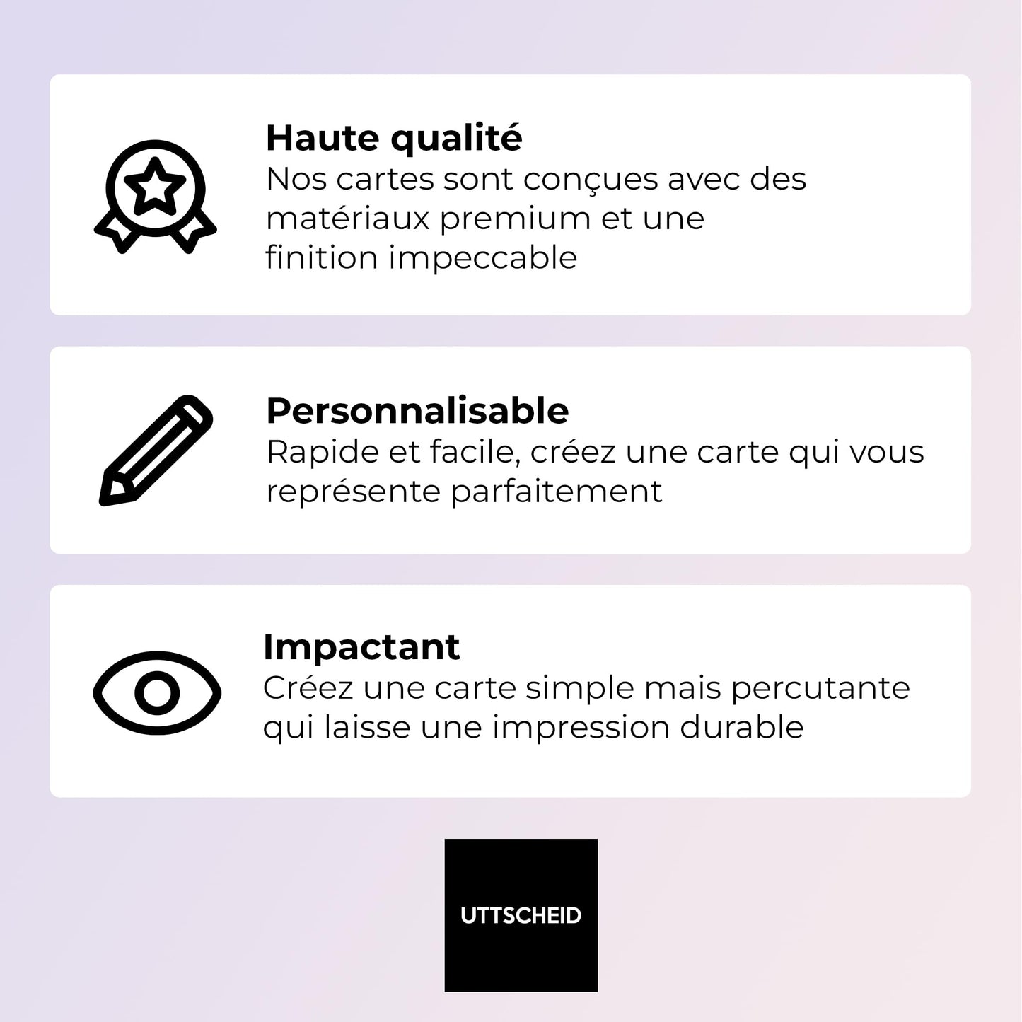 50 à 5000 Cartes de visite personnalisées classiques - UTTSCHEID