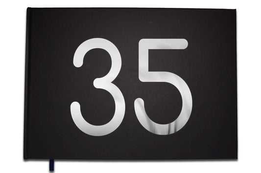 UTTSCHEID Livre d'or 35 Ans - Anniversaire, Mariage, Retraite - Lettres chromées -100 Pages - Qualité Premium Noir Carbone