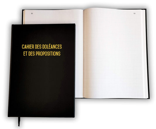 Cahier des doléances et des propositions folioté numéroté 30 x 21 cm - 100 pages