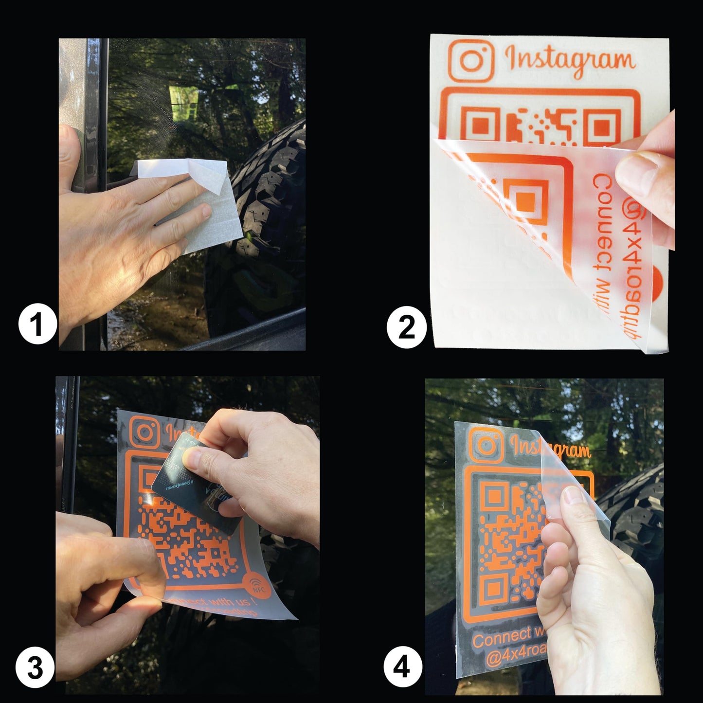 QR Code et NFC - Autocollant PVC hautes performances pour vitrine, véhicule, comptoir - Facebook - Instagram - Site internet - Tripadvisor... 10 cm x 10 cm - Rouge