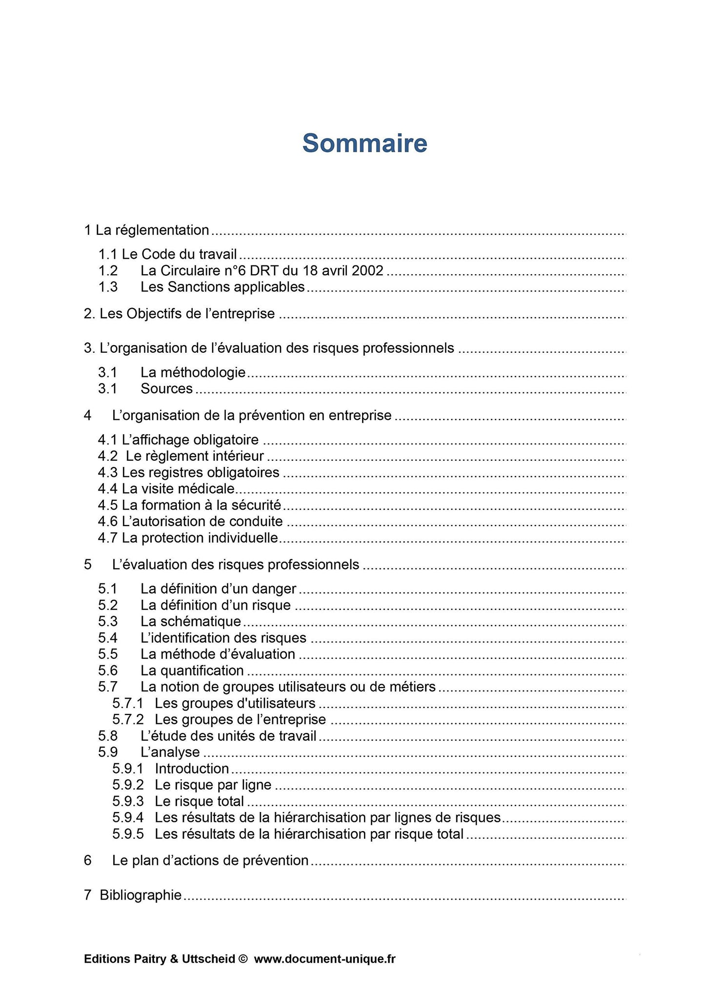 Document unique d'évaluation des risques professionnels métier (Pré-rempli) : Pizzeria - Version 2025 - UTTSCHEID