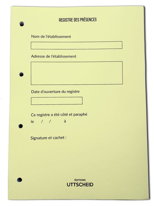 Recharge Livre de Présence - 50 feuillets foliotés