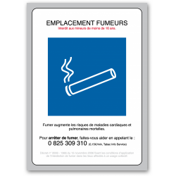 Autocollant vinyl - Signalisation emplacement fumeur - L.148 x H.210 mm