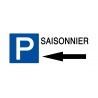 Panneau parking saisonnier flèche gauche - Support PVC 2mm