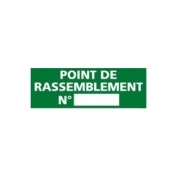 Autocollant vinyl - Panneau point de rassemblement n° - L.210 x H.75 mm