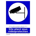 Autocollant vinyl - Site placé sous vidéoprotection - L.148 x H.210 mm