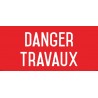 Danger : travaux - Autocollant vinyl waterproof - L.200 x H.100 mm